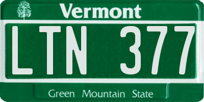 VT license plate LTN377