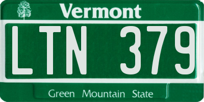 VT license plate LTN379