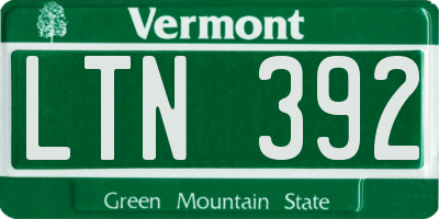 VT license plate LTN392
