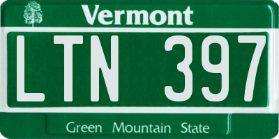 VT license plate LTN397