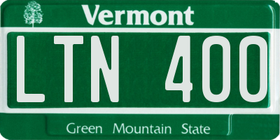 VT license plate LTN400