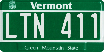 VT license plate LTN411