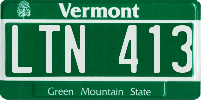 VT license plate LTN413