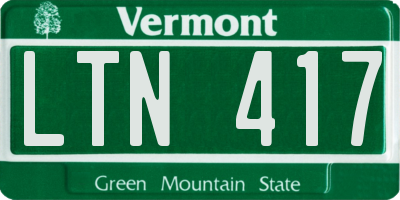 VT license plate LTN417