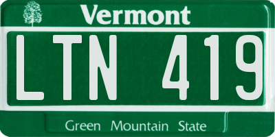 VT license plate LTN419