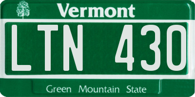 VT license plate LTN430