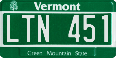 VT license plate LTN451