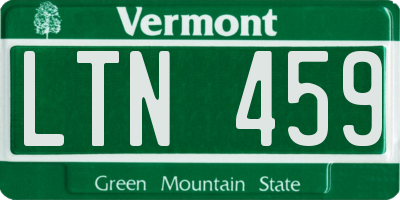 VT license plate LTN459