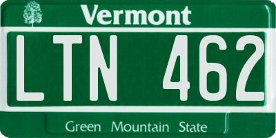 VT license plate LTN462