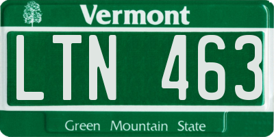 VT license plate LTN463