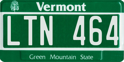 VT license plate LTN464