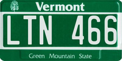 VT license plate LTN466