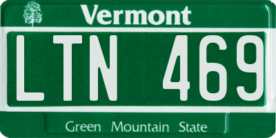 VT license plate LTN469