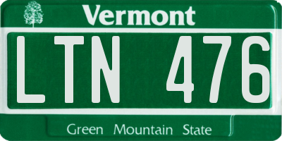 VT license plate LTN476