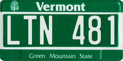 VT license plate LTN481