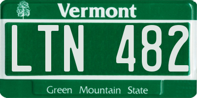 VT license plate LTN482