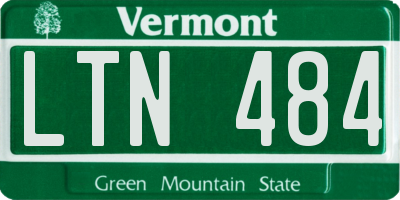VT license plate LTN484