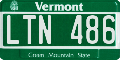 VT license plate LTN486