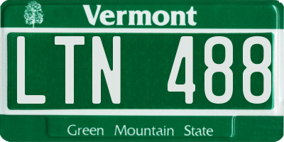VT license plate LTN488