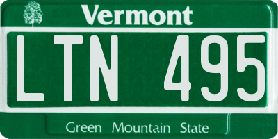 VT license plate LTN495