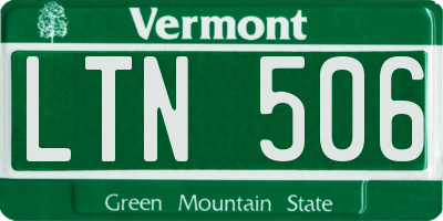 VT license plate LTN506