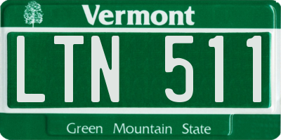 VT license plate LTN511