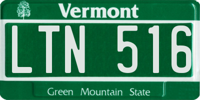 VT license plate LTN516