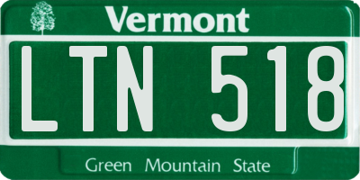 VT license plate LTN518