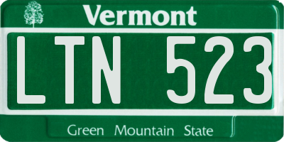 VT license plate LTN523