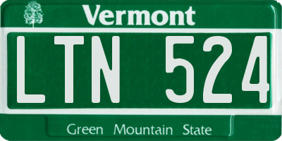 VT license plate LTN524