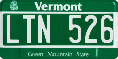VT license plate LTN526