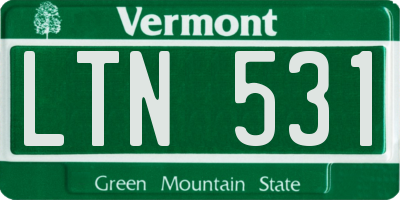 VT license plate LTN531