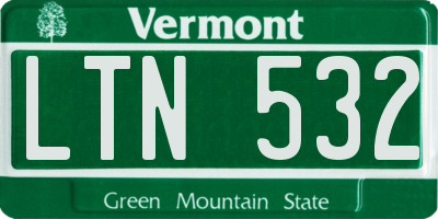 VT license plate LTN532