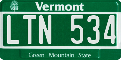 VT license plate LTN534