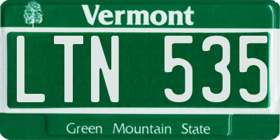 VT license plate LTN535