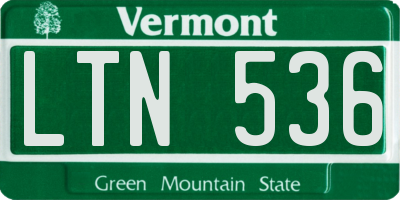 VT license plate LTN536
