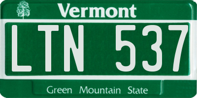 VT license plate LTN537