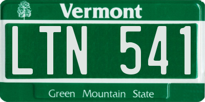 VT license plate LTN541