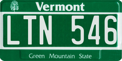 VT license plate LTN546