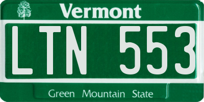 VT license plate LTN553