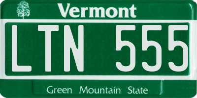 VT license plate LTN555