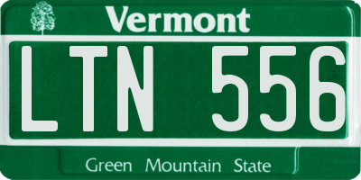 VT license plate LTN556