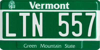 VT license plate LTN557