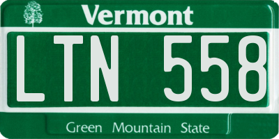 VT license plate LTN558