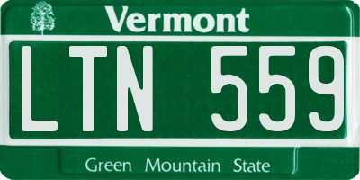 VT license plate LTN559