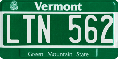 VT license plate LTN562