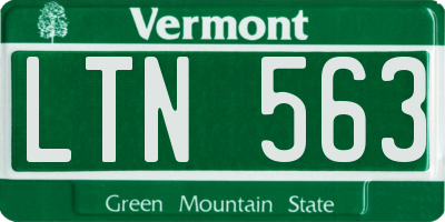 VT license plate LTN563