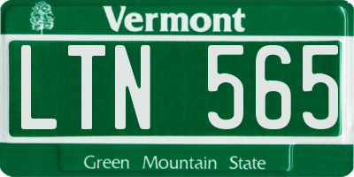 VT license plate LTN565