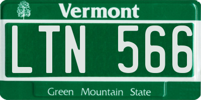 VT license plate LTN566
