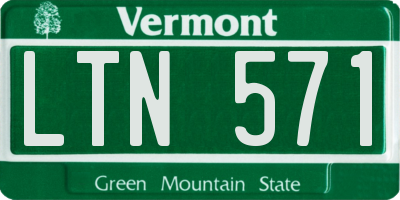 VT license plate LTN571